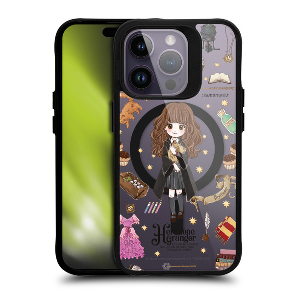 Harry Potter Magical Icons Hermione Granger BLACK SHOCKPROOF BUMPER CASE COMPATIBLE WITH Apple iPhone 14 Pro & MAGSAFE