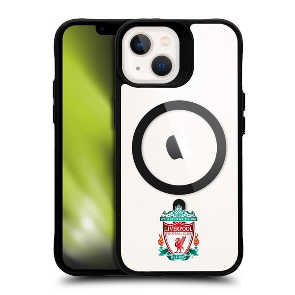 Liverpool Football Club Logo Icon Crest Minimalist BLACK SHOCKPROOF BUMPER CASE COMPATIBLE WITH Apple iPhone 13 & MAGSAFE