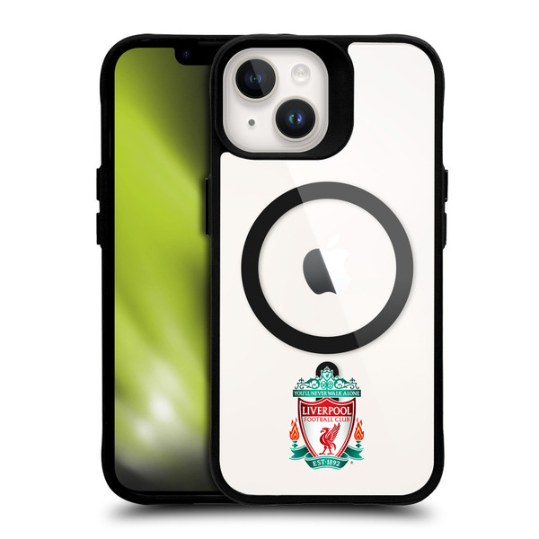 Liverpool Football Club Logo Icon Crest Minimalist BLACK SHOCKPROOF BUMPER CASE COMPATIBLE WITH Apple iPhone 14 & MAGSAFE