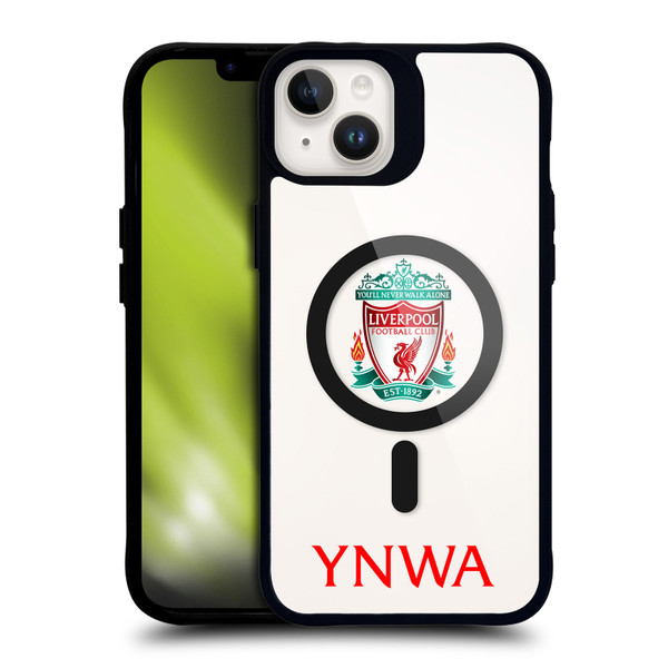 Liverpool Football Club Logo Icon Crest YNWA BLACK SHOCKPROOF BUMPER CASE COMPATIBLE WITH Apple iPhone 14 Plus & MAGSAFE