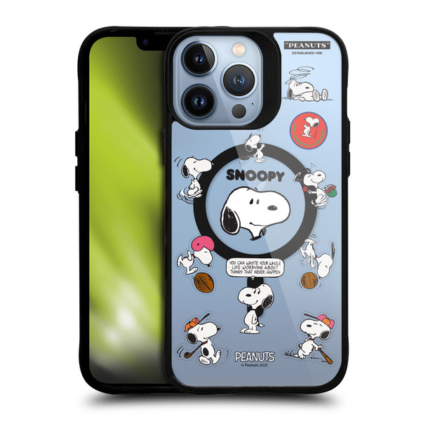 Peanuts Snoopy & Friends Fun Moments BLACK SHOCKPROOF BUMPER CASE COMPATIBLE WITH Apple iPhone 13 Pro Max & MAGSAFE