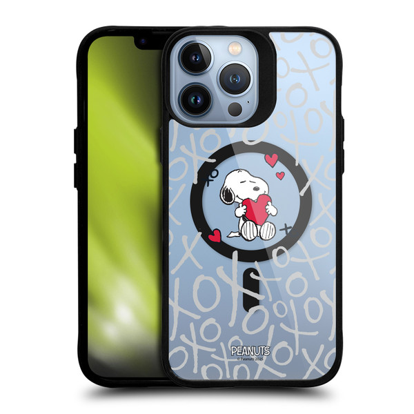 Peanuts Snoopy & Friends XOXO BLACK SHOCKPROOF BUMPER CASE COMPATIBLE WITH Apple iPhone 13 Pro Max & MAGSAFE