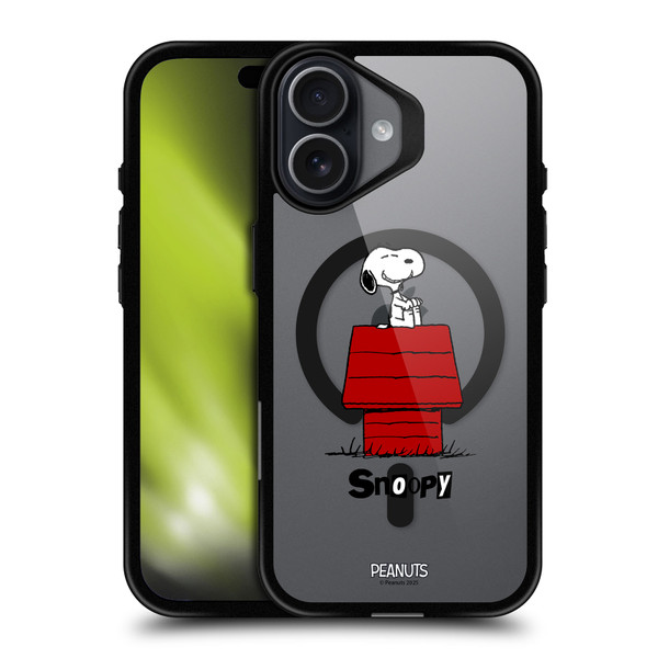 Peanuts Snoopy & Friends Classic BLACK SHOCKPROOF BUMPER CASE COMPATIBLE WITH Apple iPhone 17 & MAGSAFE