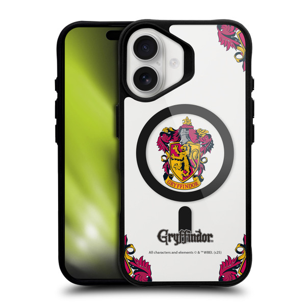 Harry Potter Houses Gryffindor BLACK SHOCKPROOF BUMPER CASE COMPATIBLE WITH Apple iPhone 16 & MAGSAFE