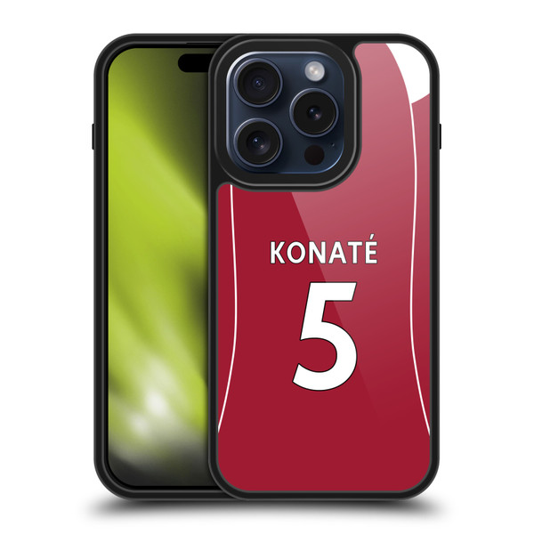 Liverpool Football Club 2025/26 Players Home Kit 2nd Group Ibrahima Konaté Gel Armour Case For Apple iPhone 15 Pro