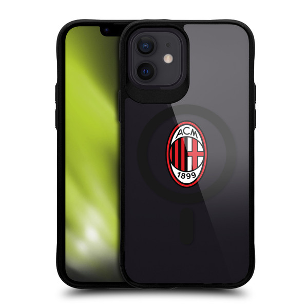 AC Milan Logo Icon Crest BLACK SHOCKPROOF BUMPER CASE COMPATIBLE WITH  & MAGSAFE Apple iPhone 12 / iPhone 12 Pro