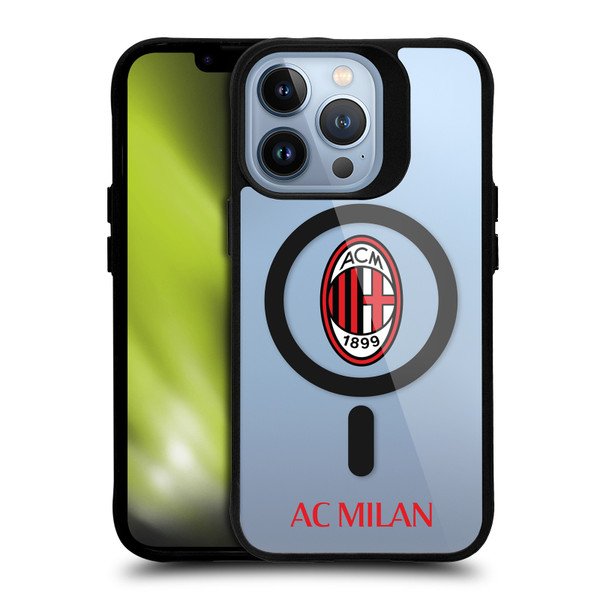 AC Milan Logo Icon Crest Logotype BLACK SHOCKPROOF BUMPER CASE COMPATIBLE WITH  & MAGSAFE Apple iPhone 13 Pro