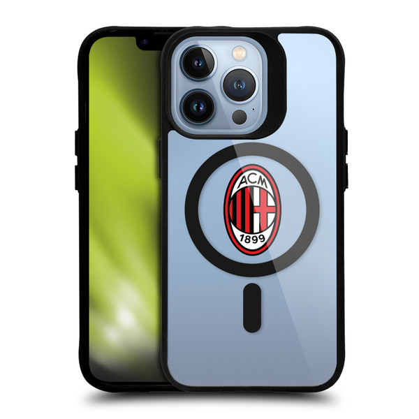 AC Milan Logo Icon Crest BLACK SHOCKPROOF BUMPER CASE COMPATIBLE WITH  & MAGSAFE Apple iPhone 13 Pro