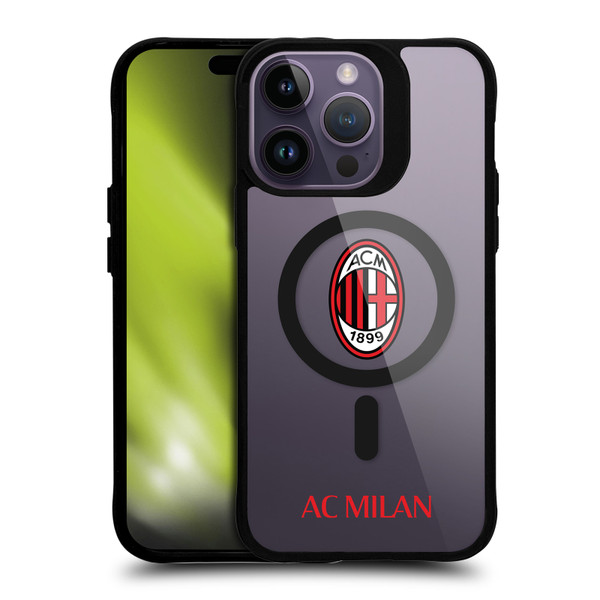 AC Milan Logo Icon Crest Logotype BLACK SHOCKPROOF BUMPER CASE COMPATIBLE WITH  & MAGSAFE Apple iPhone 14 Pro Max