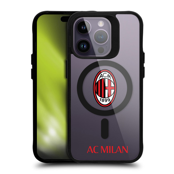 AC Milan Logo Icon Crest Logotype BLACK SHOCKPROOF BUMPER CASE COMPATIBLE WITH  & MAGSAFE Apple iPhone 14 Pro