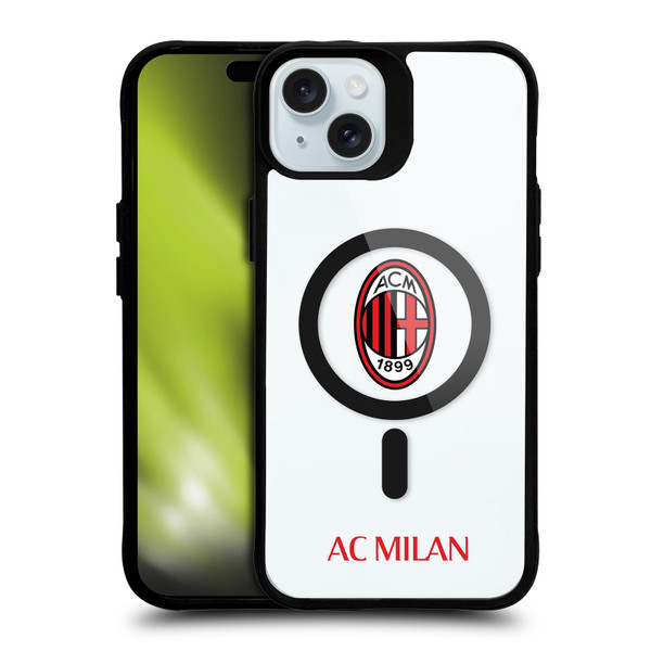 AC Milan Logo Icon Crest Logotype BLACK SHOCKPROOF BUMPER CASE COMPATIBLE WITH  & MAGSAFE Apple iPhone 15 Plus