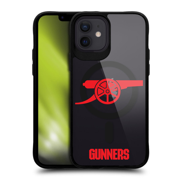 Arsenal FC Logo Icon Gunners Oversized BLACK SHOCKPROOF BUMPER CASE COMPATIBLE WITH  & MAGSAFE Apple iPhone 12 / iPhone 12 Pro