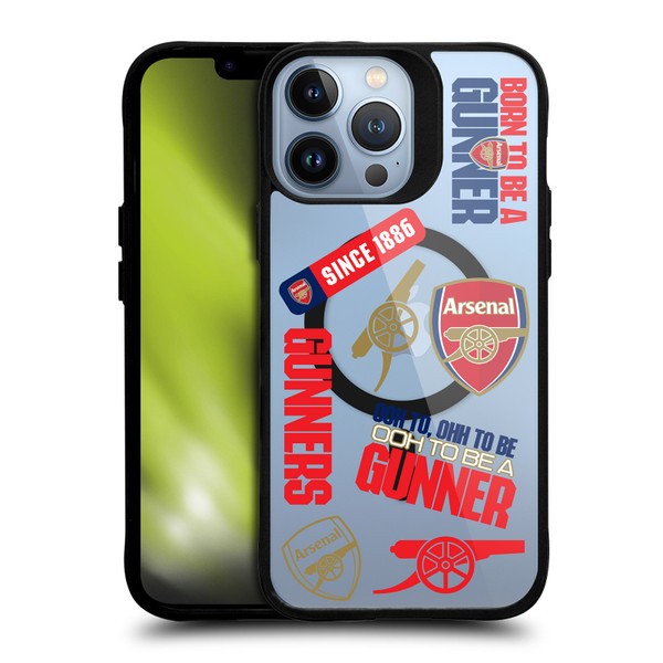 Arsenal FC Logo Icon Icons BLACK SHOCKPROOF BUMPER CASE COMPATIBLE WITH Apple iPhone 13 Pro Max & MAGSAFE