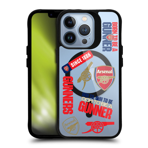 Arsenal FC Logo Icon Icons BLACK SHOCKPROOF BUMPER CASE COMPATIBLE WITH Apple iPhone 13 Pro & MAGSAFE