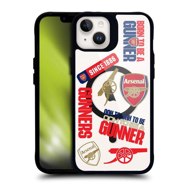 Arsenal FC Logo Icon Icons BLACK SHOCKPROOF BUMPER CASE COMPATIBLE WITH  & MAGSAFE Apple iPhone 14 Plus