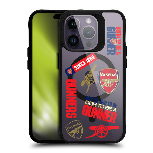Arsenal FC Logo Icon Icons BLACK SHOCKPROOF BUMPER CASE COMPATIBLE WITH  & MAGSAFE Apple iPhone 14 Pro
