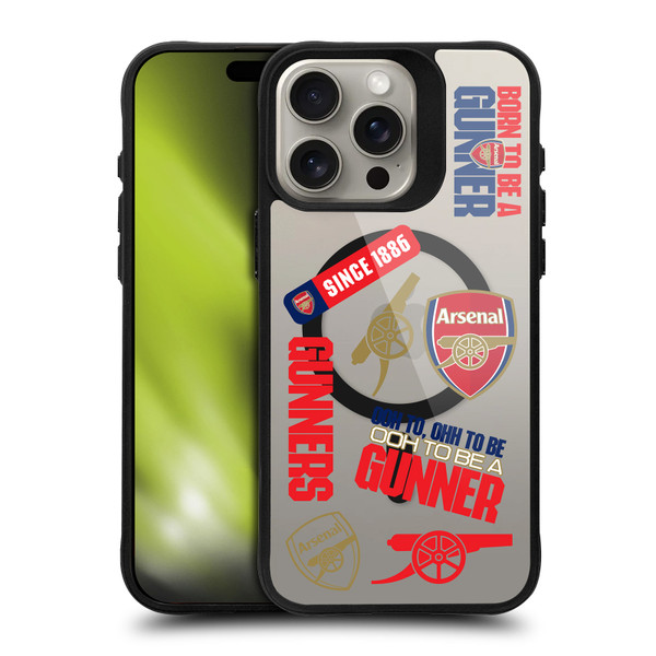 Arsenal FC Logo Icon Icons BLACK SHOCKPROOF BUMPER CASE COMPATIBLE WITH  & MAGSAFE Apple iPhone 15 Pro Max