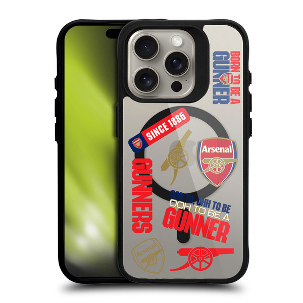 Arsenal FC Logo Icon Icons BLACK SHOCKPROOF BUMPER CASE COMPATIBLE WITH  & MAGSAFE Apple iPhone 15 Pro