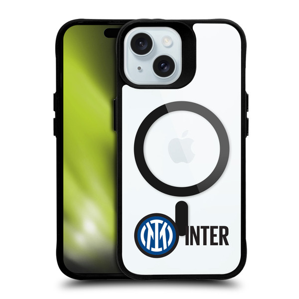 Fc Internazionale Milano Logo Icon Crest Minimalist BLACK SHOCKPROOF BUMPER CASE COMPATIBLE WITH  & MAGSAFE Apple iPhone 15