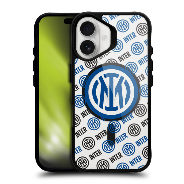 Fc Internazionale Milano Logo Icon Crest Pattern BLACK SHOCKPROOF BUMPER CASE COMPATIBLE WITH  & MAGSAFE Apple iPhone 16