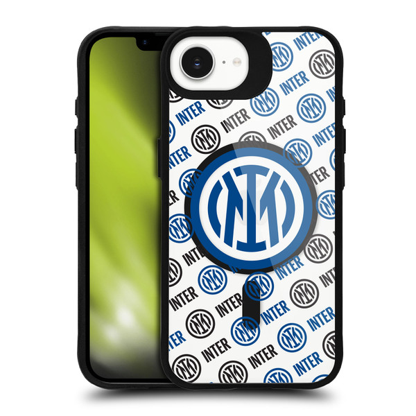 Fc Internazionale Milano Logo Icon Crest Pattern BLACK SHOCKPROOF BUMPER CASE COMPATIBLE WITH  & MAGSAFE Apple iPhone 16e