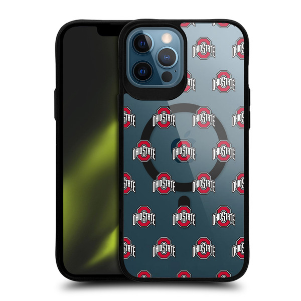 Ohio State University Logo Icon Pattern BLACK SHOCKPROOF BUMPER CASE COMPATIBLE WITH  & MAGSAFE Apple iPhone 12 Pro Max