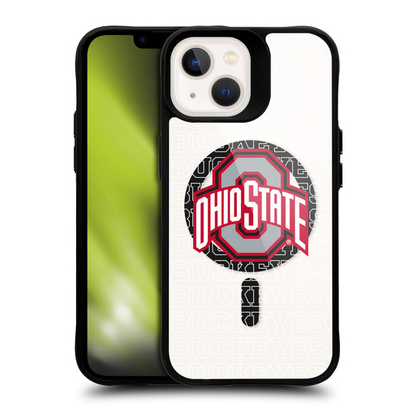 Ohio State University Logo Icon Outline Buckeyes BLACK SHOCKPROOF BUMPER CASE COMPATIBLE WITH  & MAGSAFE Apple iPhone 13