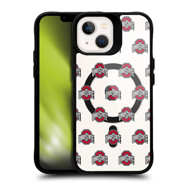 Ohio State University Logo Icon Pattern BLACK SHOCKPROOF BUMPER CASE COMPATIBLE WITH  & MAGSAFE Apple iPhone 13