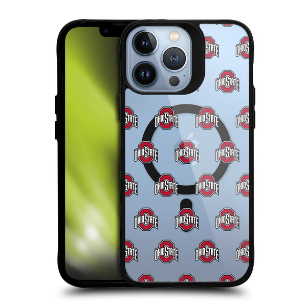 Ohio State University Logo Icon Pattern BLACK SHOCKPROOF BUMPER CASE COMPATIBLE WITH  & MAGSAFE Apple iPhone 13 Pro Max