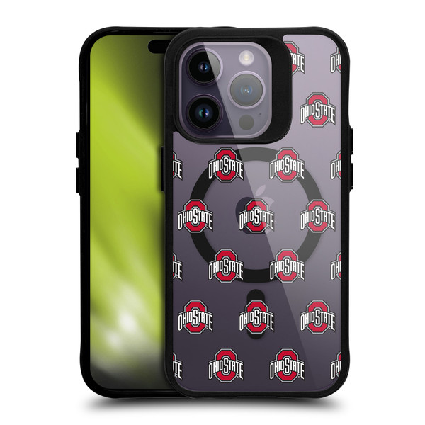 Ohio State University Logo Icon Pattern BLACK SHOCKPROOF BUMPER CASE COMPATIBLE WITH  & MAGSAFE Apple iPhone 14 Pro