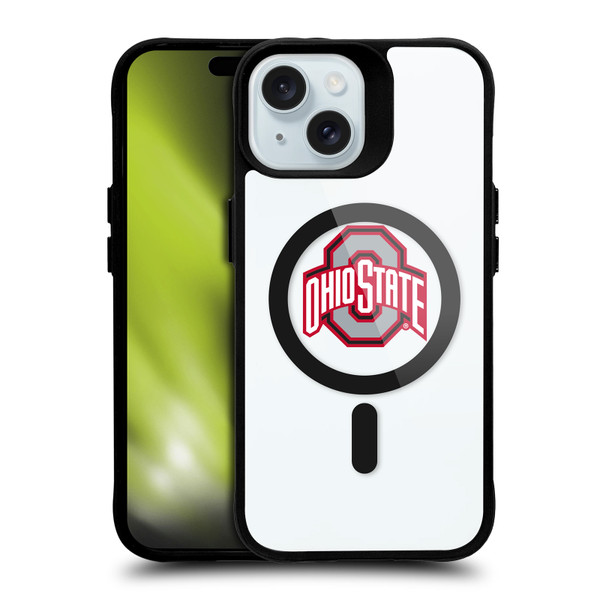 Ohio State University Logo Icon Plain BLACK SHOCKPROOF BUMPER CASE COMPATIBLE WITH  & MAGSAFE Apple iPhone 15