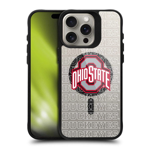 Ohio State University Logo Icon Outline Buckeyes BLACK SHOCKPROOF BUMPER CASE COMPATIBLE WITH  & MAGSAFE Apple iPhone 15 Pro Max