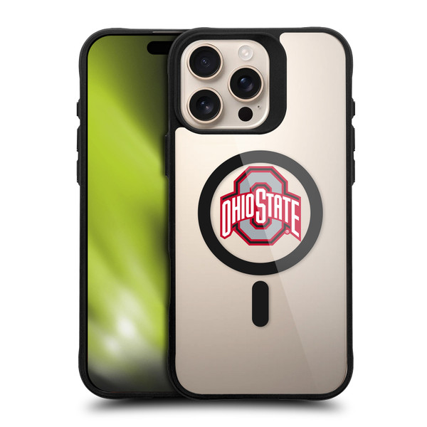 Ohio State University Logo Icon Plain BLACK SHOCKPROOF BUMPER CASE COMPATIBLE WITH  & MAGSAFE Apple iPhone 16 Pro Max