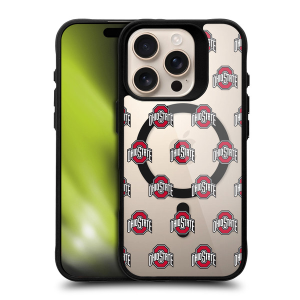 Ohio State University Logo Icon Pattern BLACK SHOCKPROOF BUMPER CASE COMPATIBLE WITH  & MAGSAFE Apple iPhone 16 Pro