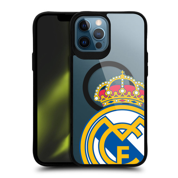 Real Madrid CF Logo Icon Crest Oversized BLACK SHOCKPROOF BUMPER CASE COMPATIBLE WITH  & MAGSAFE Apple iPhone 12 Pro Max