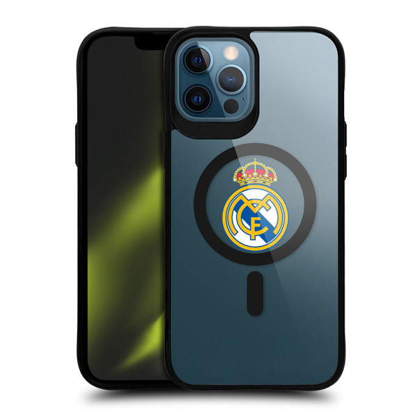 Real Madrid CF Logo Icon Crest BLACK SHOCKPROOF BUMPER CASE COMPATIBLE WITH  & MAGSAFE Apple iPhone 12 Pro Max