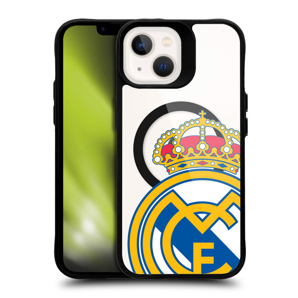 Real Madrid CF Logo Icon Crest Oversized BLACK SHOCKPROOF BUMPER CASE COMPATIBLE WITH  & MAGSAFE Apple iPhone 13