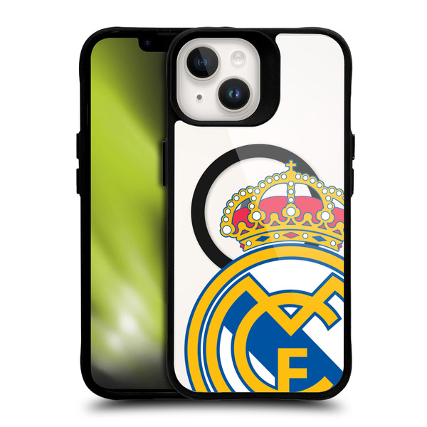 Real Madrid CF Logo Icon Crest Oversized BLACK SHOCKPROOF BUMPER CASE COMPATIBLE WITH  & MAGSAFE Apple iPhone 14