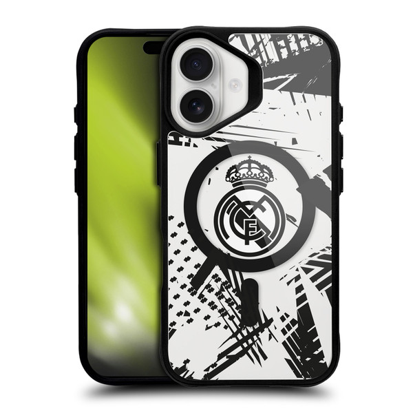 Real Madrid CF Logo Icon Urban BLACK SHOCKPROOF BUMPER CASE COMPATIBLE WITH  & MAGSAFE Apple iPhone 16