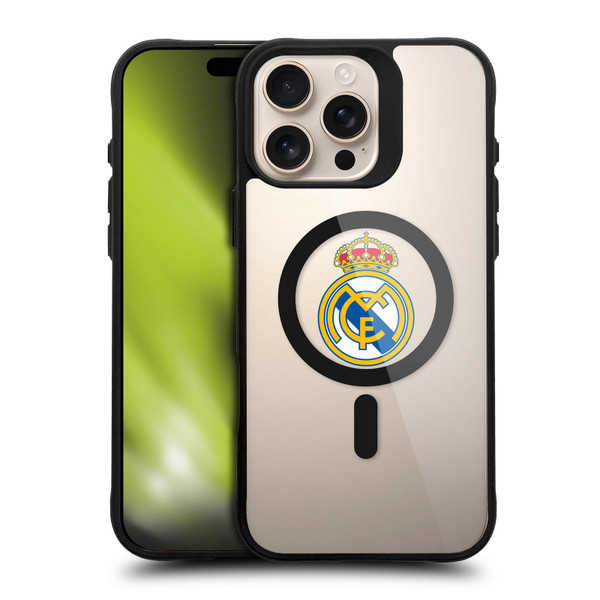 Real Madrid CF Logo Icon Crest BLACK SHOCKPROOF BUMPER CASE COMPATIBLE WITH  & MAGSAFE Apple iPhone 16 Pro Max