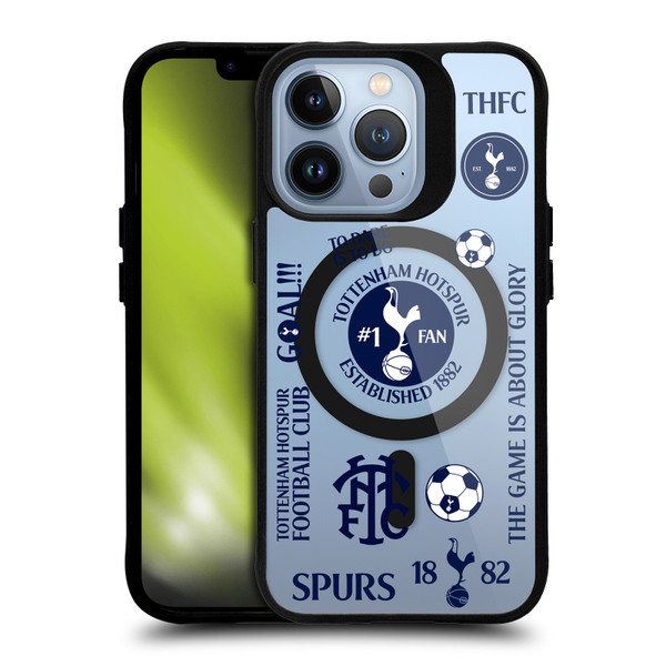 Tottenham Hotspur F.C. Logo Icon Cockerel Pattern BLACK SHOCKPROOF BUMPER CASE COMPATIBLE WITH  & MAGSAFE Apple iPhone 13 Pro