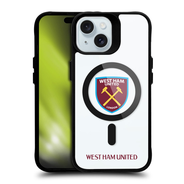 West Ham United FC Logo Icon Crest Logotype BLACK SHOCKPROOF BUMPER CASE COMPATIBLE WITH  & MAGSAFE Apple iPhone 15