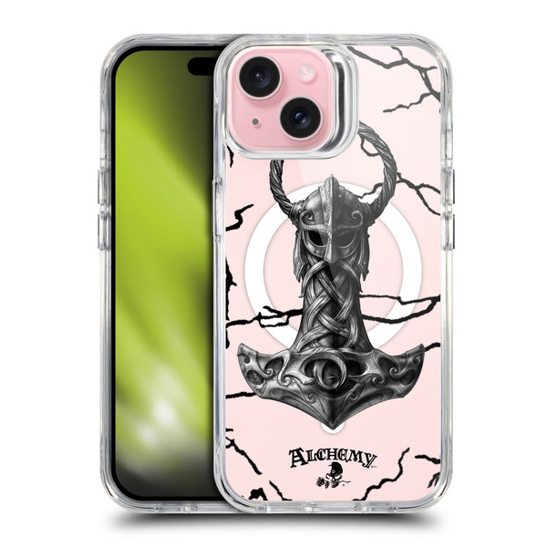 Alchemy Gothic Gothic Art Mjolnir Hammer SHOCKPROOF BUMPER CASE COMPATIBLE WITH  & MAGSAFE Apple iPhone 15