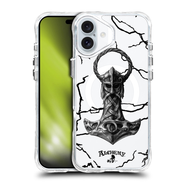 Alchemy Gothic Gothic Art Mjolnir Hammer SHOCKPROOF BUMPER CASE COMPATIBLE WITH  & MAGSAFE Apple iPhone 16 Plus