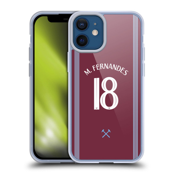 West Ham United FC 2025/26 Players Home Kit Mateus Fernandes Soft Gel Case for Apple iPhone 12 Mini