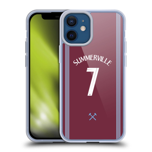 West Ham United FC 2025/26 Players Home Kit Crysencio Summerville Soft Gel Case for Apple iPhone 12 Mini
