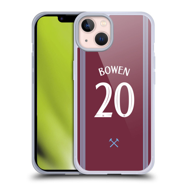 West Ham United FC 2025/26 Players Home Kit Jarrod Bowen Soft Gel Case for Apple iPhone 13