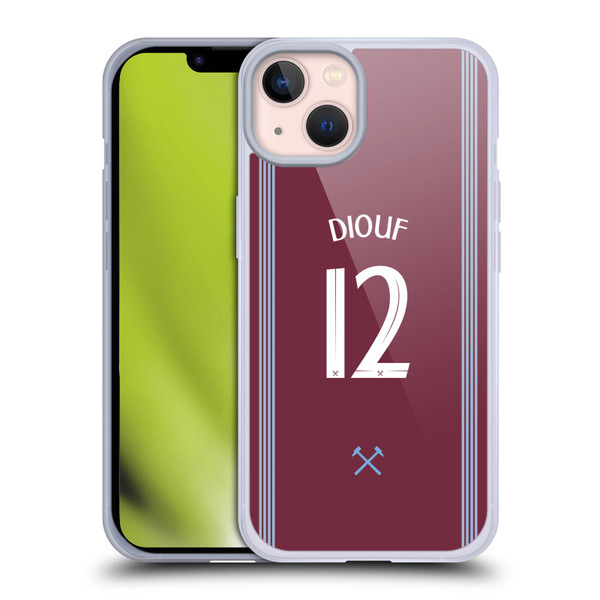 West Ham United FC 2025/26 Players Home Kit El Hadji Malick Diouf Soft Gel Case for Apple iPhone 13