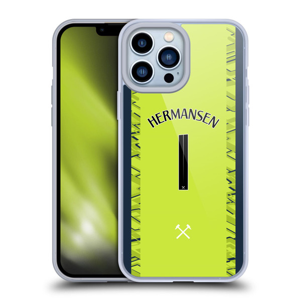 West Ham United FC 2025/26 Players Home Kit Mads Hermansen Soft Gel Case for Apple iPhone 13 Pro Max