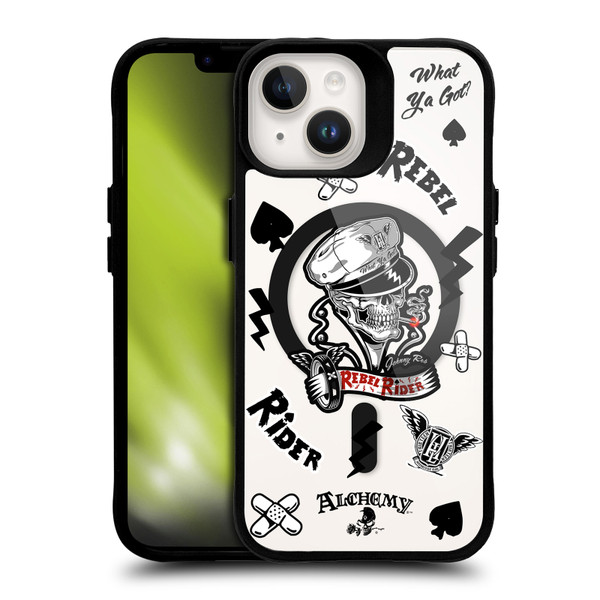 Alchemy Gothic Gothic Art Rebel Rider BLACK SHOCKPROOF BUMPER CASE COMPATIBLE WITH  & MAGSAFE Apple iPhone 14